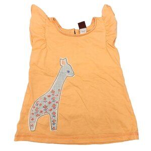 Baby Toddler Girls Tea Collection Giraffe Shirt Ruffle Sleeve 2T Top Cotton Flor